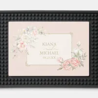 French Romance Wedding Floral Frame Blush ID870 Bar Mat