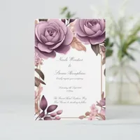 Together Forever Mauve Floral Wedding Invitation