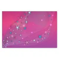 Magical Fantasy Dreamy Celestial Stars on Magenta Tissue Paper