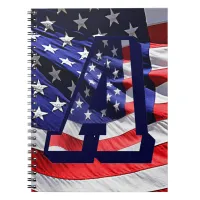 American Flag & Letter "A" Spiral Notebook