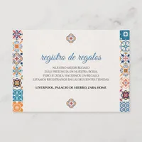 Talavera Colorful Floral Fiesta Spanish Wedding Enclosure Card
