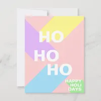 modern colorful minimalist ho ho ho christmas card