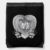 Crying Heart Classic - Skeleton Hands Heart Drawstring Bag