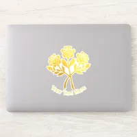 Personalized Floral Faux Gold Rose Flowers Sticker