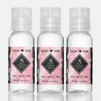 Elegant 5th Rose Quartz Wedding Anniversary Hand Sanitizer