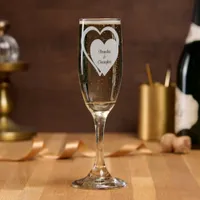 Love celebration interlaced hearts personalizable  champagne flute