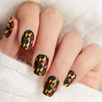 Fall Oak Leaves on Navy Autumn Nail Wraps