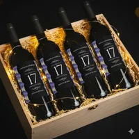 Elegant 17th Shells Wedding Anniversary Wine Label