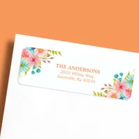 Floral Watercolor Rustic Fall Flowers Address Label
