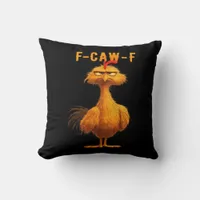 Gothic F-Caw-F Crow Funny Humor Throw Pillow