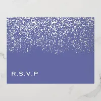 Purple and Silver Foil Wedding RSVP Card