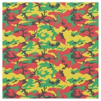 Jamaican Rasta Flag Colored Camouflage Print Fabric