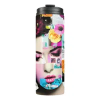 Paper Collage Style Art | Vintage Pretty Woman Thermal Tumbler