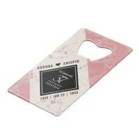 Elegant 37th Alabaster Wedding Anniversary Credit Card Bottle Opener
