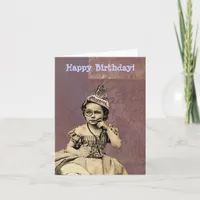 Newspaper Hat Gal Birthday Card