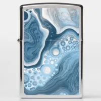 Blue and White Fluid Art    Zippo Lighter