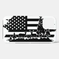 *~* Forest Deer Pines Modern American Flag AP27 iPhone 12 Pro Case