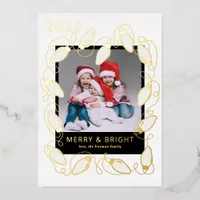 Foil Christmas Lights Photo Card