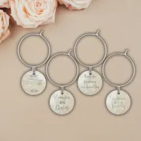 Wedding Wine Charms peach Mother-of-Pearl hues 