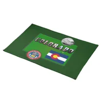 Colorado Picture Text, Flag, Seal, Quarter, Map Placemat