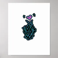 Skeleton Hands Forming A Heart Gentle Expression Poster
