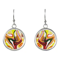 Graphic waves globe pattern earrings