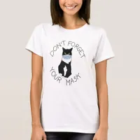 Cat face mask social distancing keep safe T-Shirt