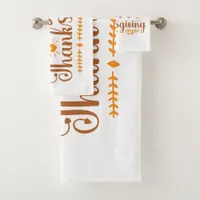 Happy Thanksgiving Bath Towel Set