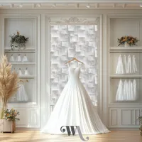 Ivory Blush Floral Frames Abstract Wallpaper