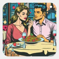 First Date | Spaghettis Dinner Square Sticker