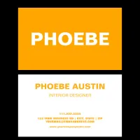 Simple Minimal Professional Monochrom Orange Business Card