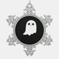 Little Boo Funny Meme Snowflake Pewter Christmas Ornament