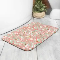 Vibrant Ocean Coral Branches Beach Pattern Bath Mat