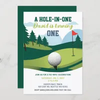 A Hole in One Tee-Rific Golf Birthday  Invitation