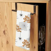 Trick or Treat Typography w/Spiders Pattern ID680 Kitchen Towel