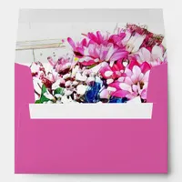 Magenta Floral Flower Envelope