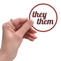 They Them Red and Black Classic Round Sticker