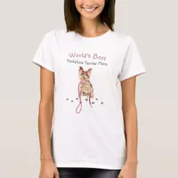 World's Best Yorkshire Terrier Mom Cute Watercolor T-Shirt