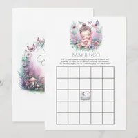 Fluttering Into the World Baby Shower Bingo Game Invitation
