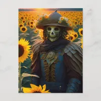 Warrior Scarecrow in the Sunflowers Postcard