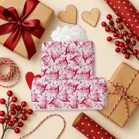 Elegant Red Script Love Holiday Wrapping Paper