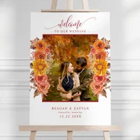 Fall Floral Autumn Flowers Photo Wedding Welcome Foam Board