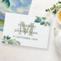 Wedding Monogram Greenery Watercolor Guest Book