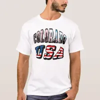 Colorado Picture and USA Text T-Shirt