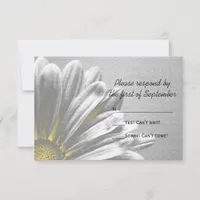 Yellow Floral Highlights Wedding RSVP Card