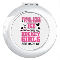 cute sugar and spice girls ice hockey mirror for makeup