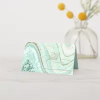 Abstract Agate Wedding Table Mint ID827 Place Card