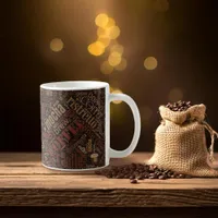 Coffee on Burlap Word Cloud Brown ID283 Coffee Mug