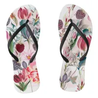 Burgundy Red Rustic Flowers Floral Nature Flip Flops