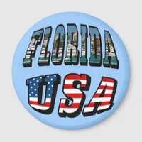 Florida Picture and USA Flag Text Magnet